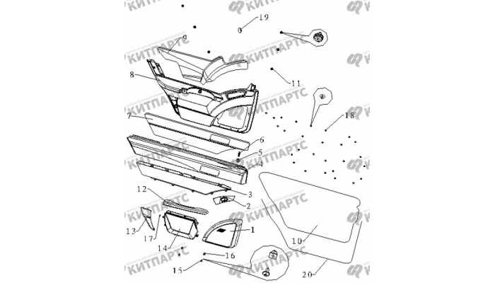 Компоненты обивки двери задней левой Geely Otaka (CK)